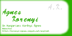 agnes korenyi business card